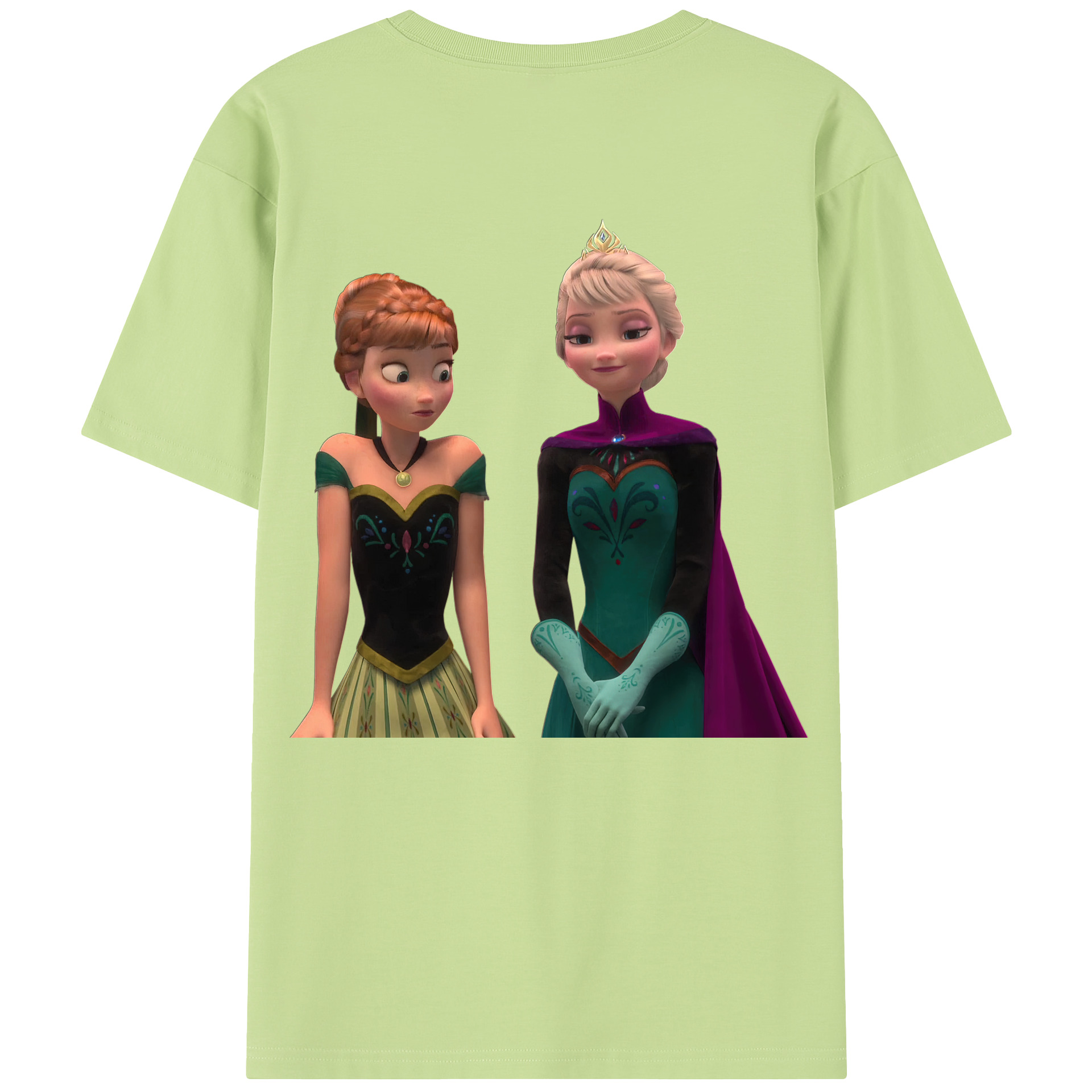 （画像用） アナと雪の女王 アンナ エルサ Frozen Anna Elsa 綿100％半袖Tシャツ（背面プリント）